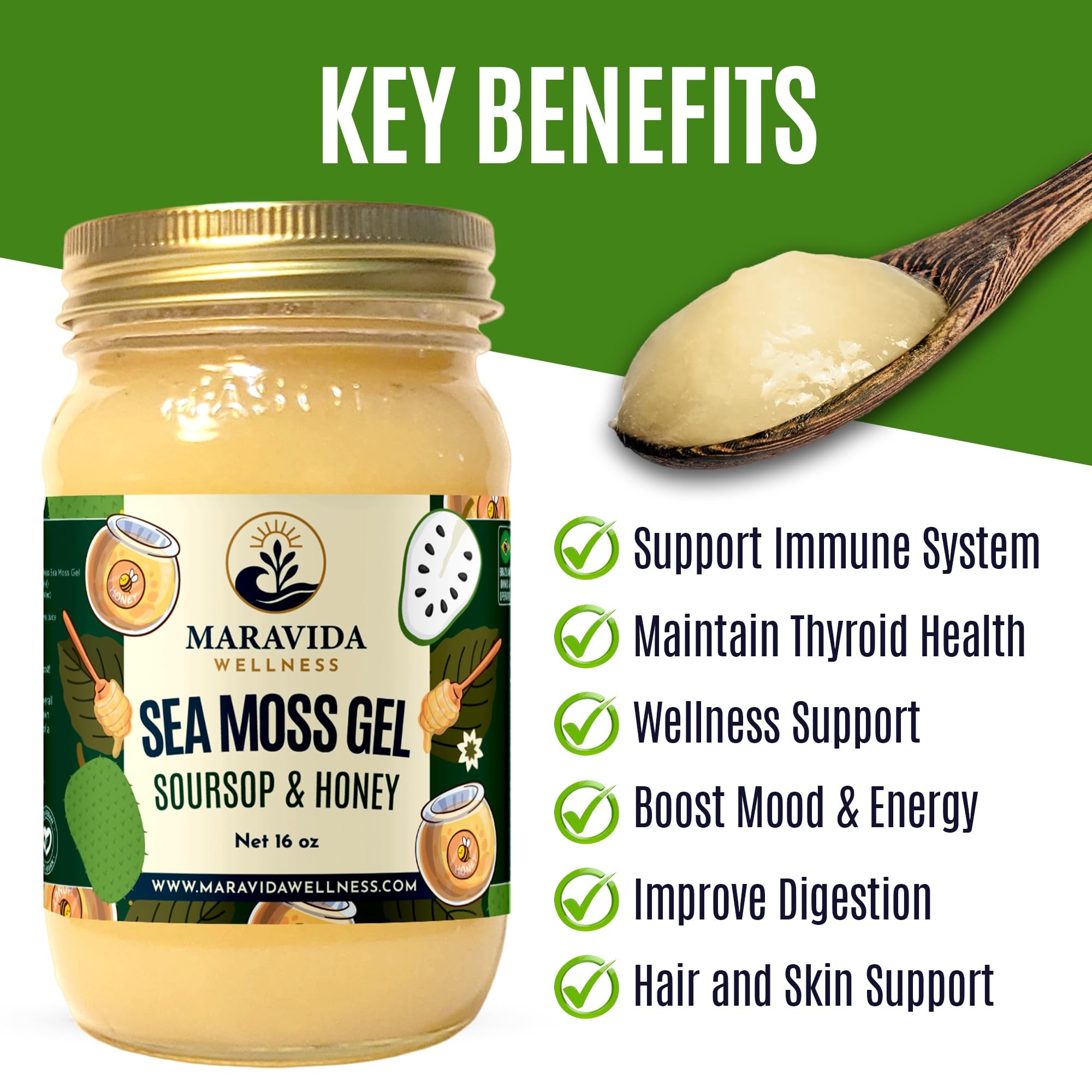 Maravida Wellness Blended Vitamin & Mineral Supplement with spoon