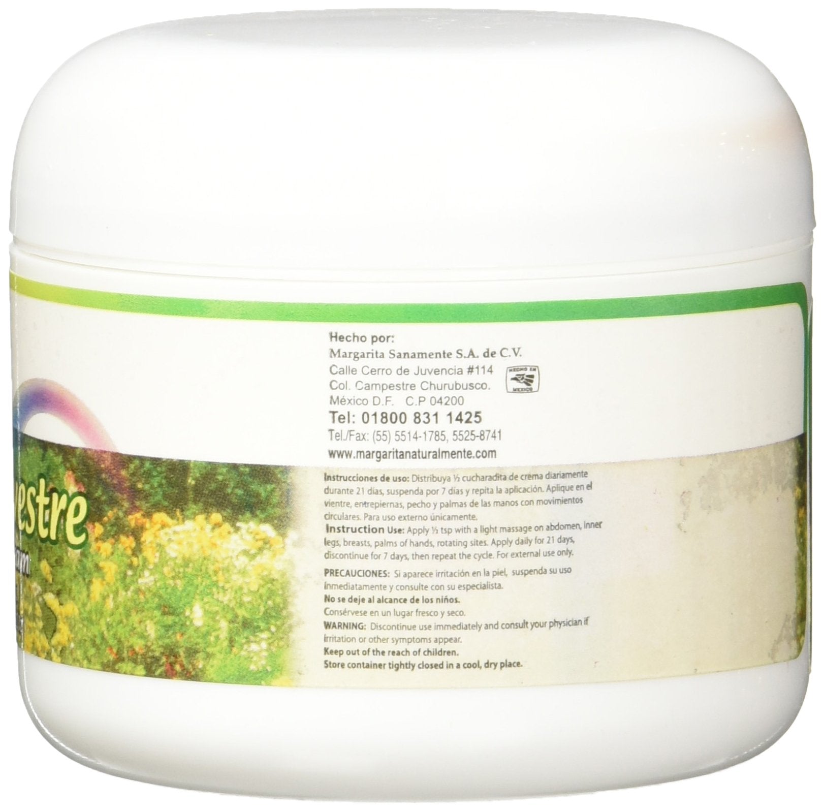 Margarita Naturalmente Herbal Cream packaging and ingredients list
