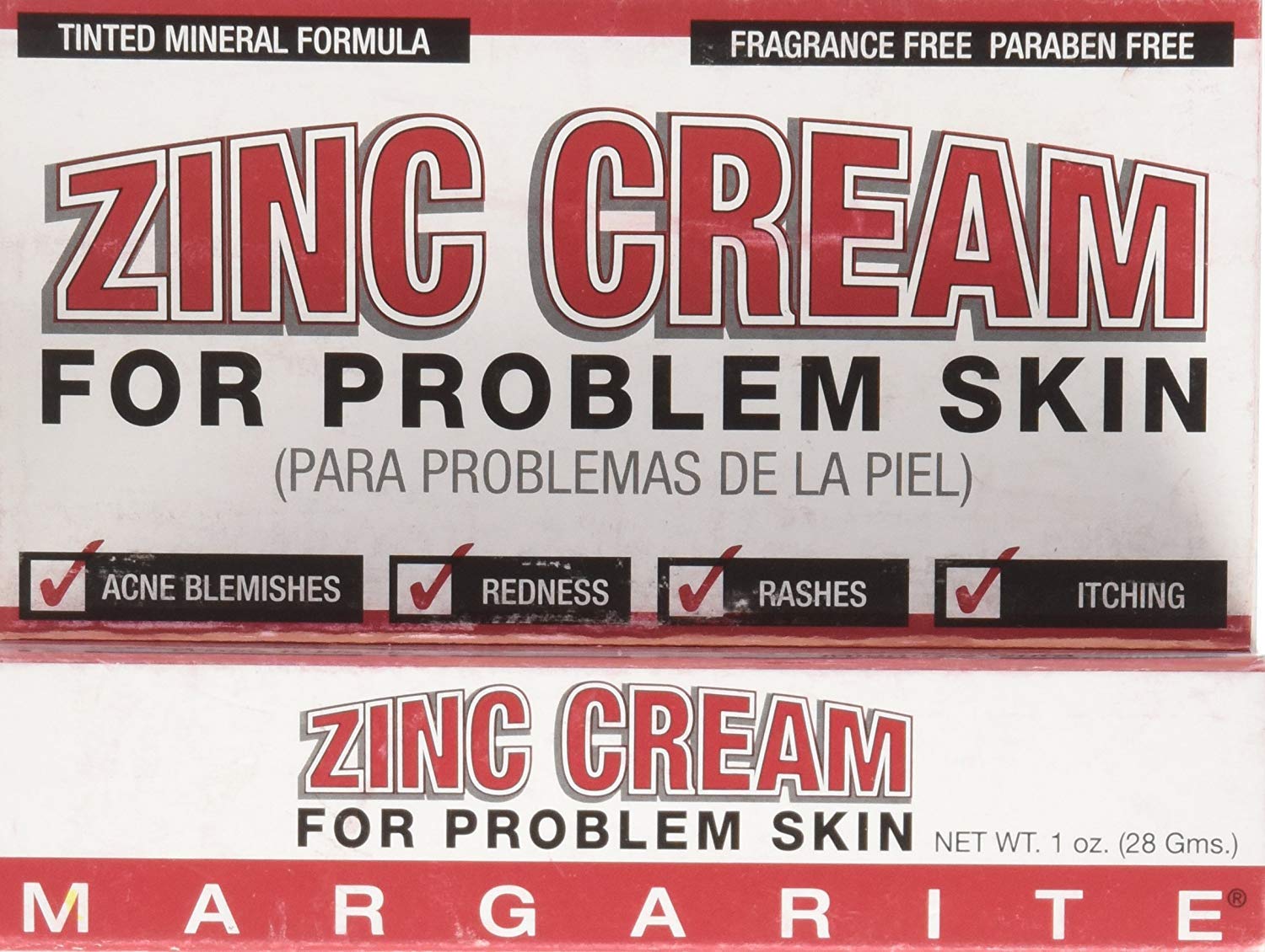 Margarite Zinc Cream 68g front view with packaging