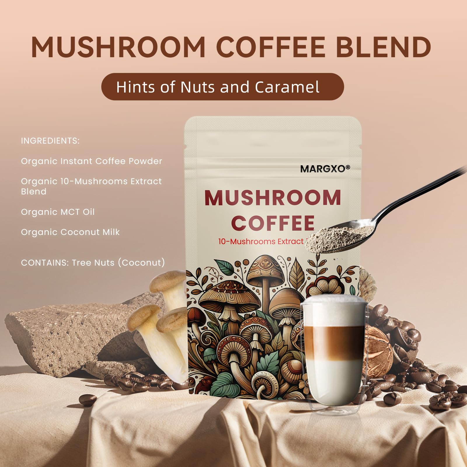MARGXO Mushroom Coffee Blend preparation process