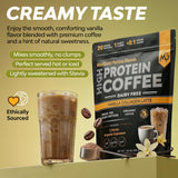 MariGold Collagen Coffee Protein Drink mixed in a cup