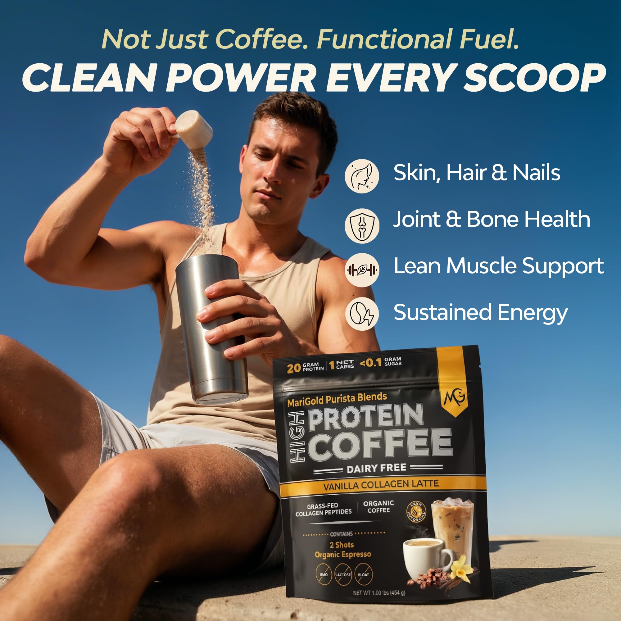MariGold Collagen Coffee Protein Drink nutritional information