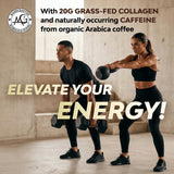 MariGold Collagen Coffee Protein Drink served in a glass with ice