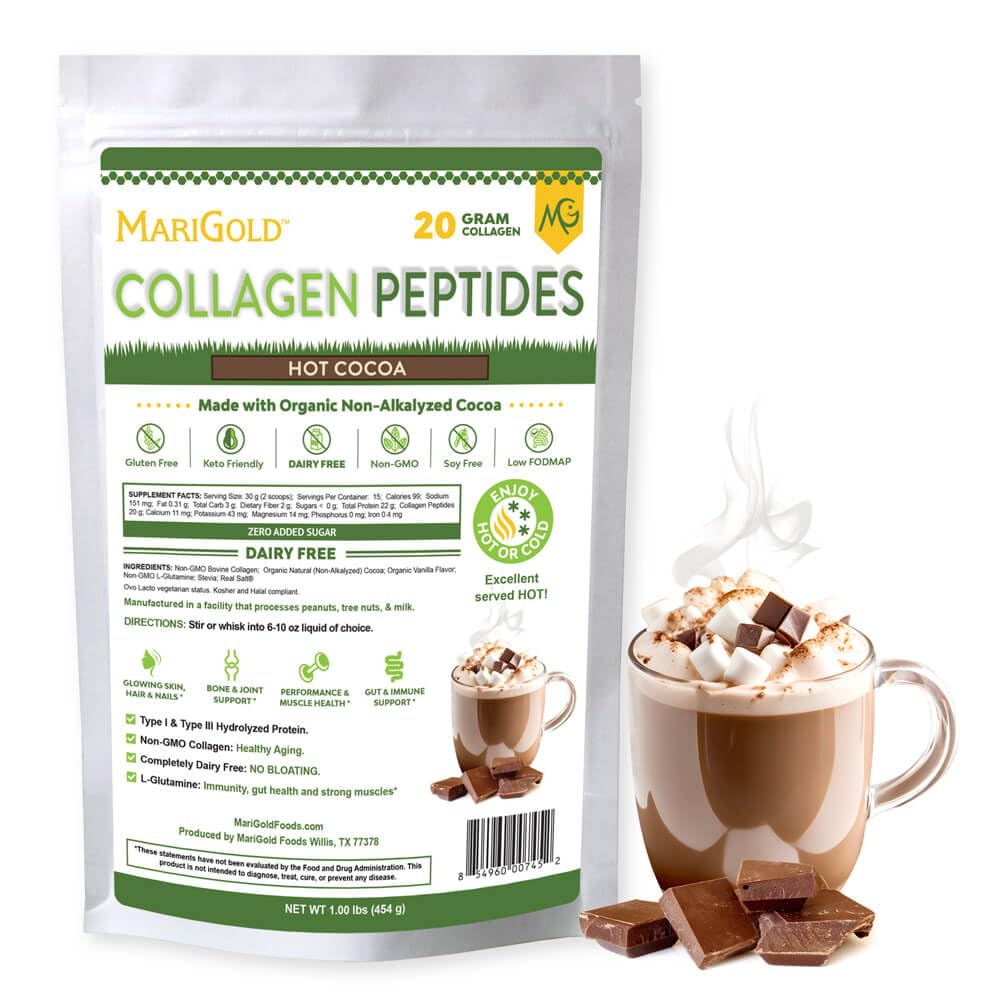 MariGold Collagen Hot Cocoa 454g front view