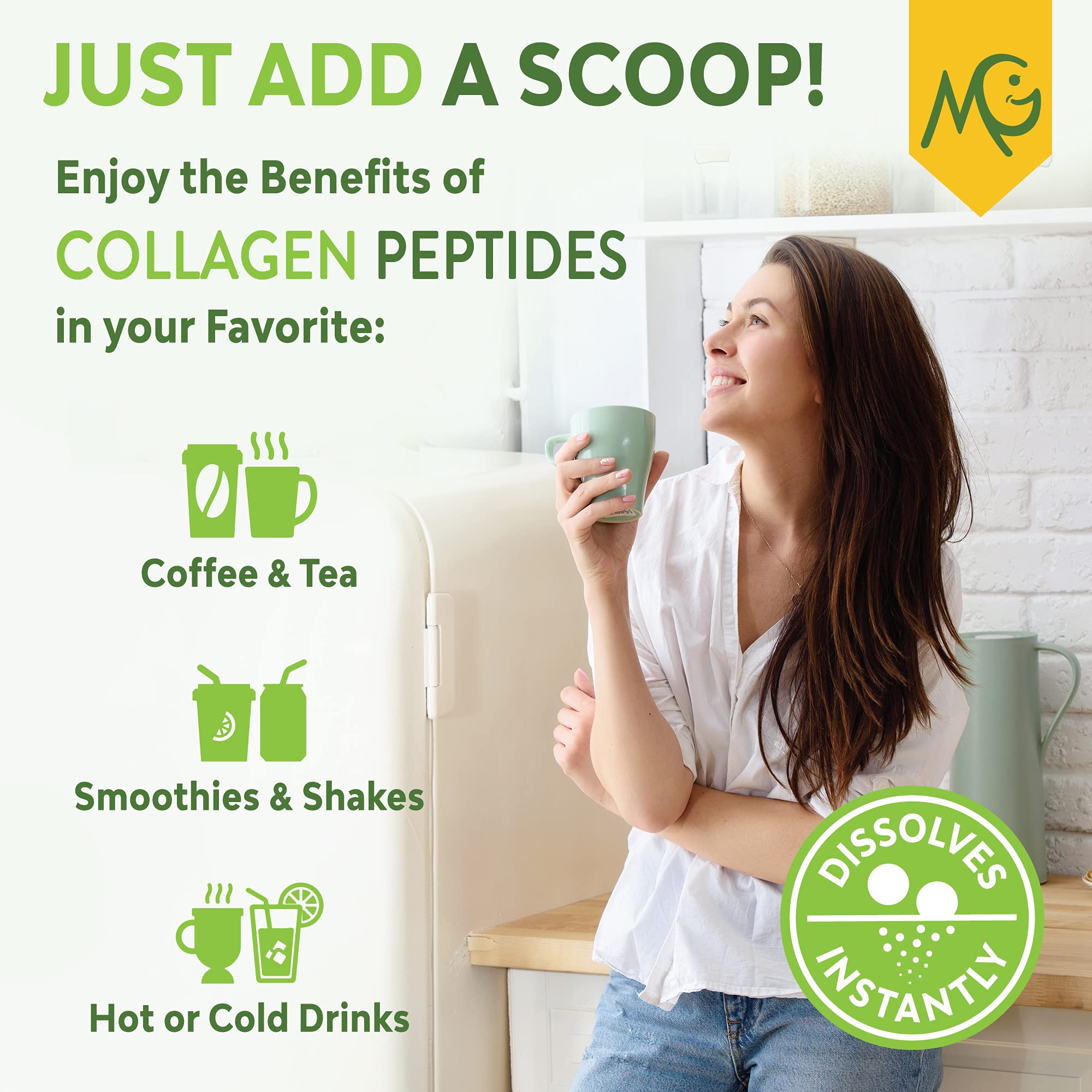 MariGold Collagen Hot Cocoa packaging with ingredients listed