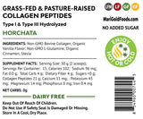 MariGold Collagen Peptides nutritional information on packaging