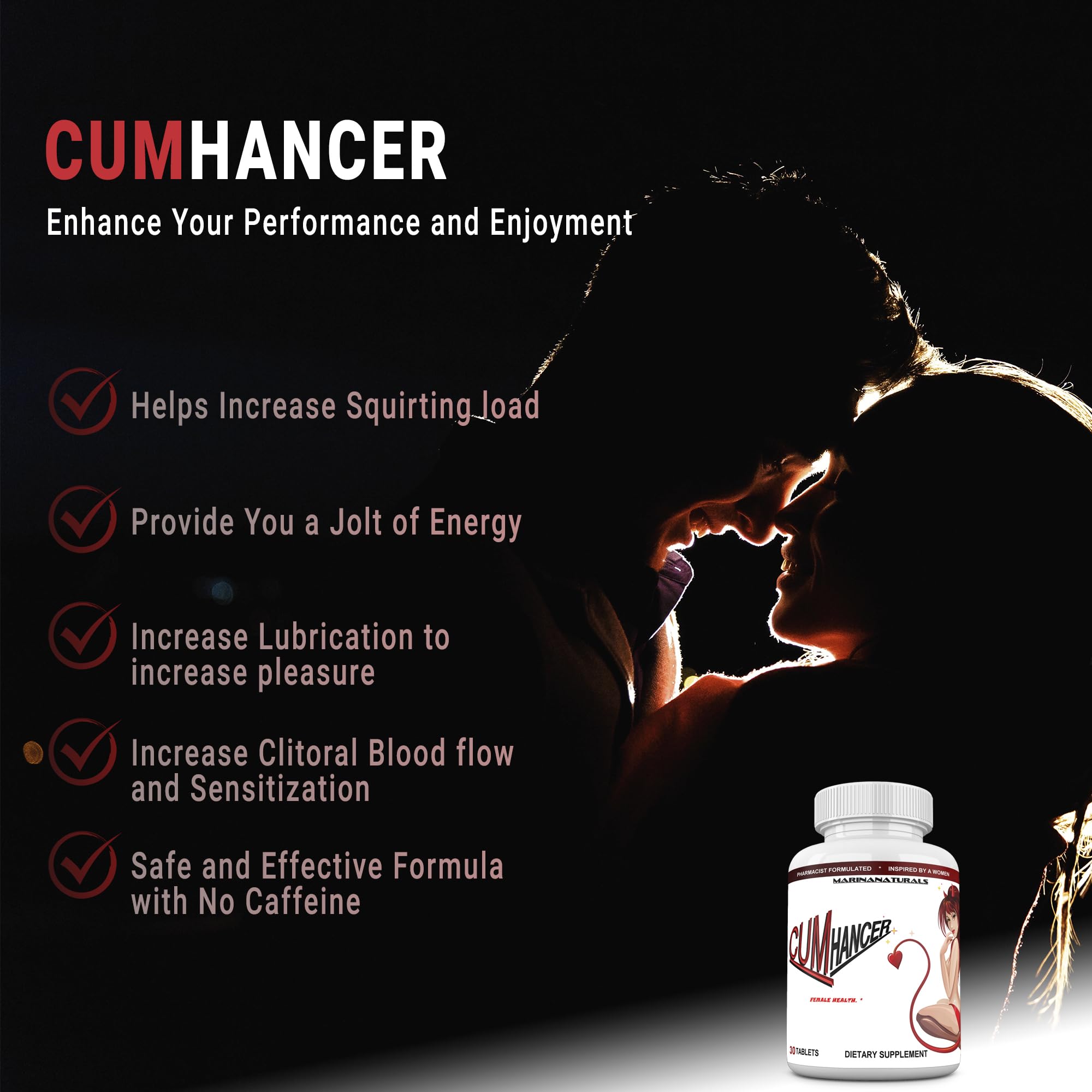 MARINANATURALS CUMHANCER capsules in a glass