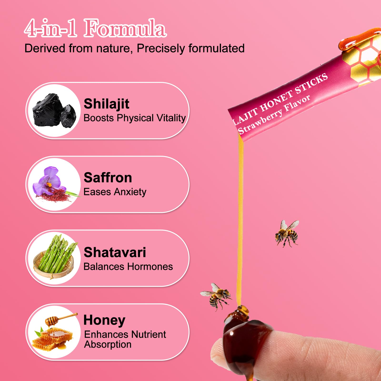 Marinix Shilajit Honey Sticks for Women in a smoothie