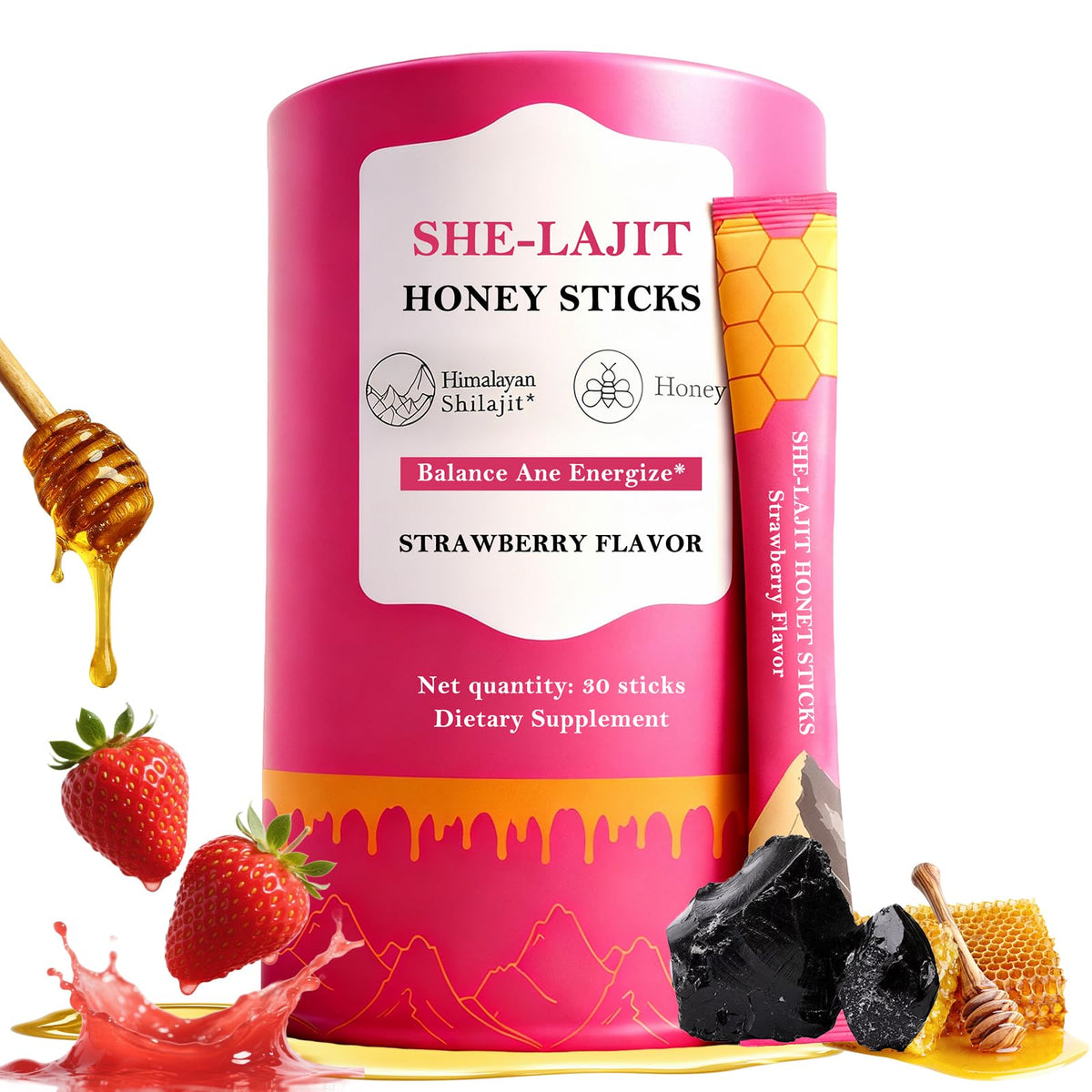 Marinix Shilajit Honey Sticks for Women pack front view