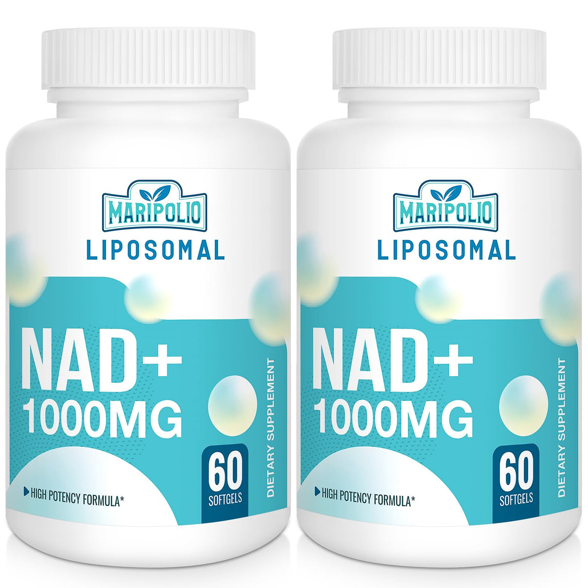 Maripolio Liposomal NAD+ 1000 mg softgel bottle front view