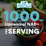 Maripolio Liposomal NAD+ softgels on a wooden surface