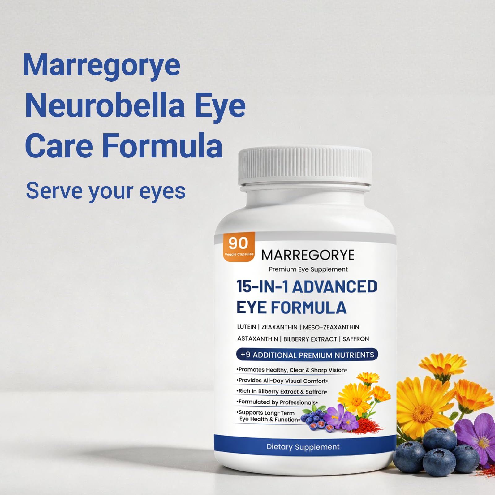 Marregorye Neurobella 15-in-1 Eye Care Formula packaging on a white background