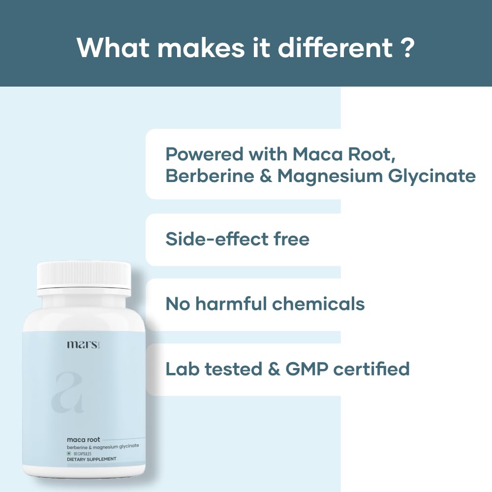 mars by GHC Ginseng and Maca Root Supplement with herbal background