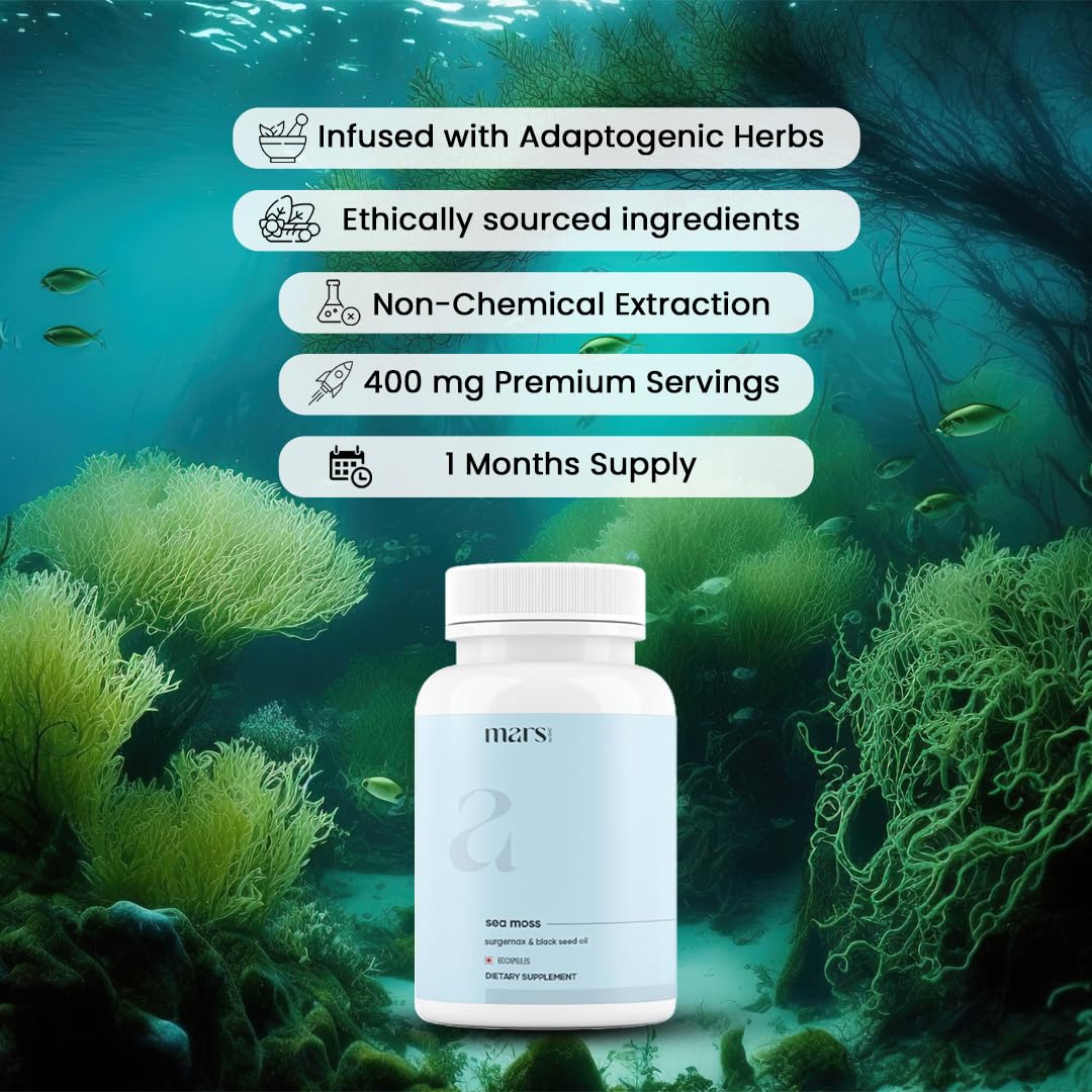 mars by GHC Sea Moss Black Seed Oil Vitamin D3 Supplement side view