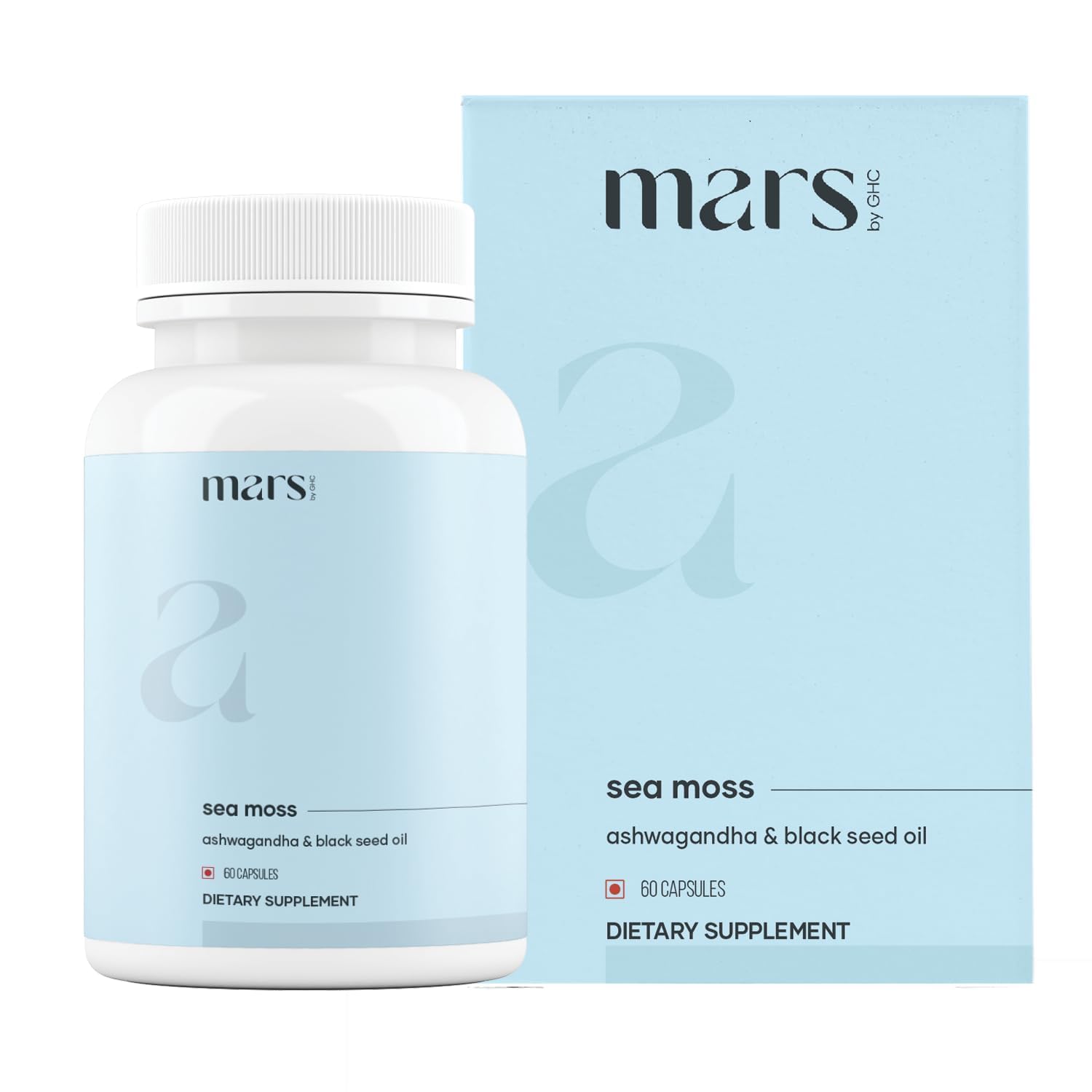 mars by GHC Shilajit Adaptogen Herbal Supplement with herbal background