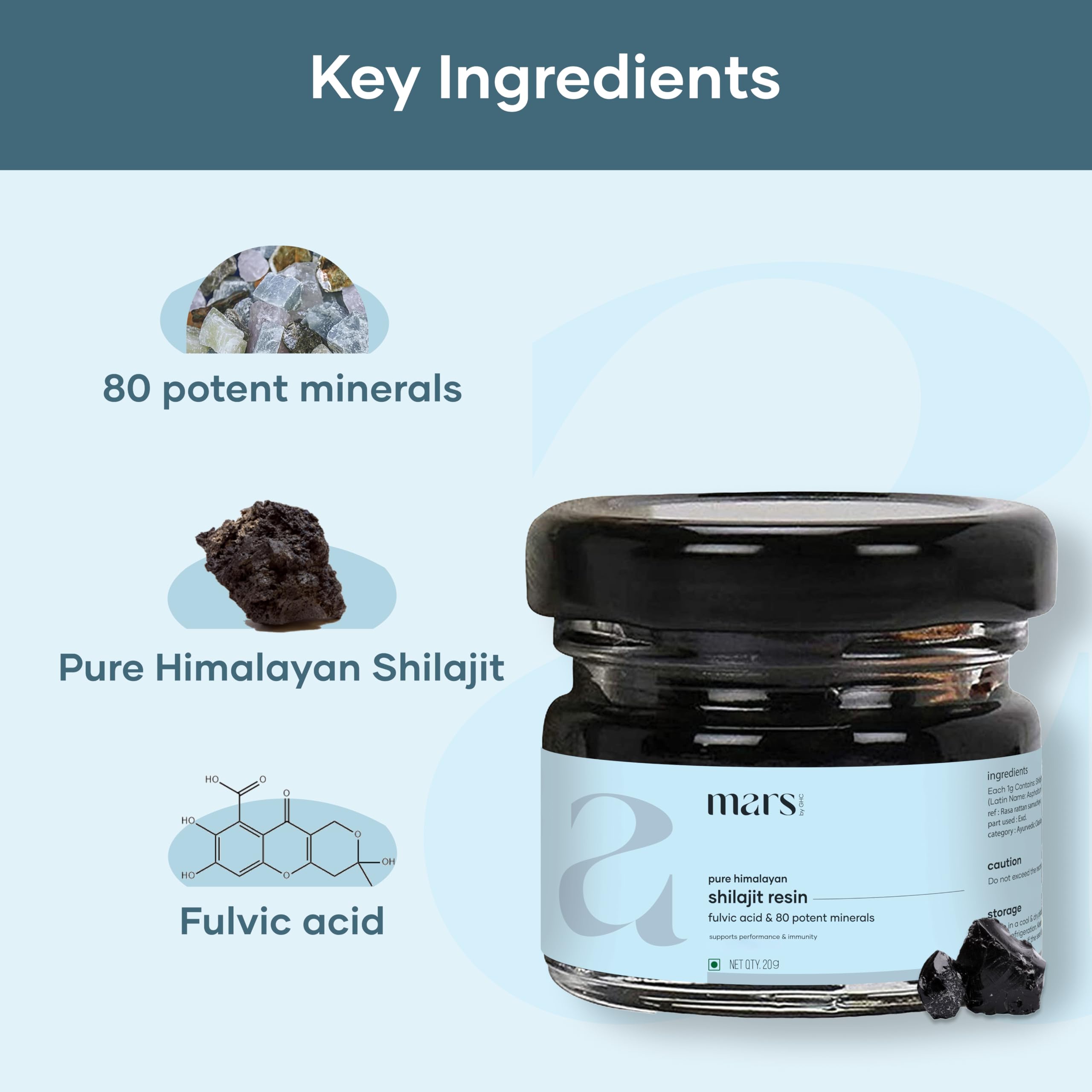 mars by GHC Shilajit Resin in a spoon