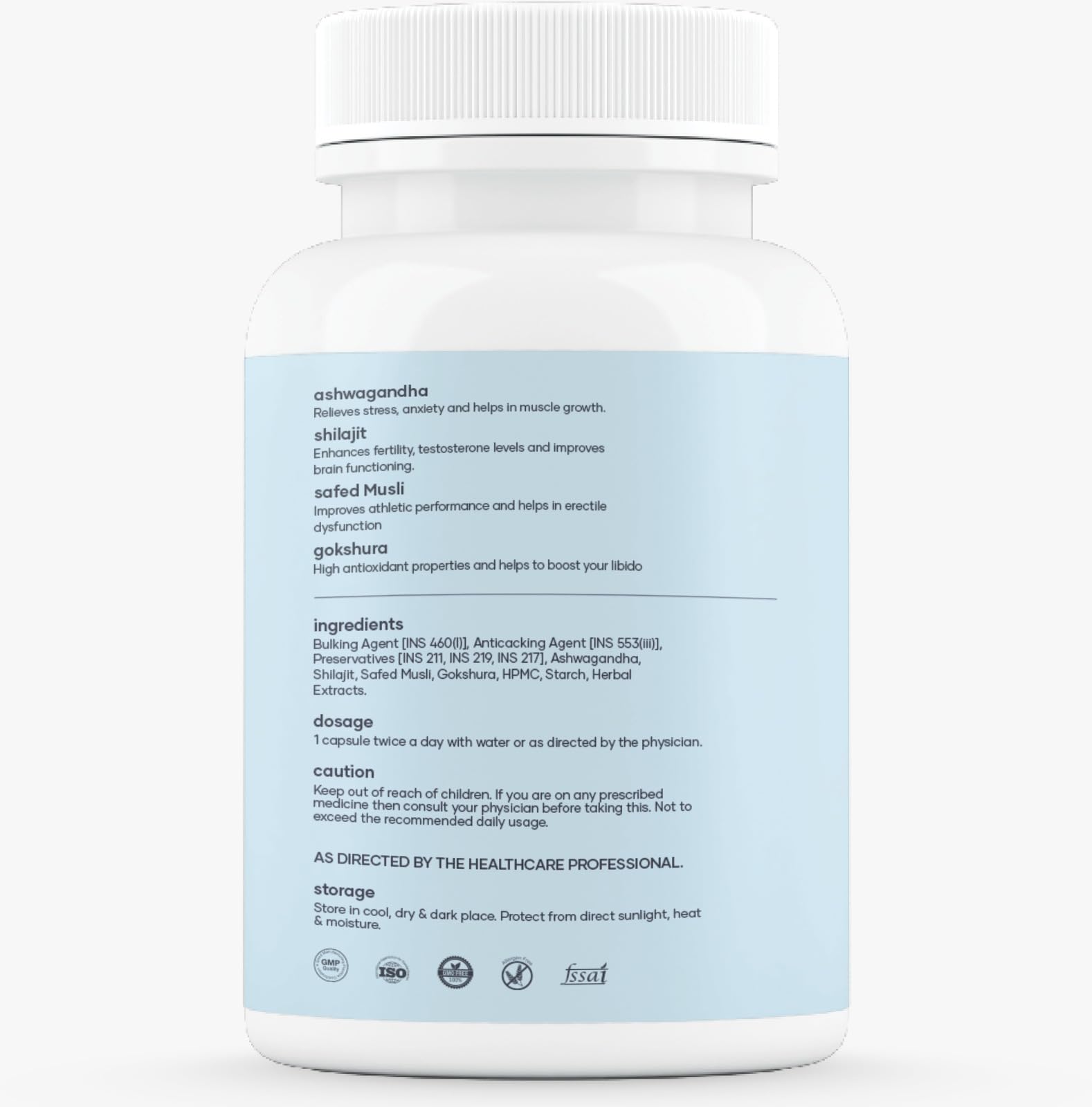 Mars Surgemax Shilajit Capsules side view showing ingredients