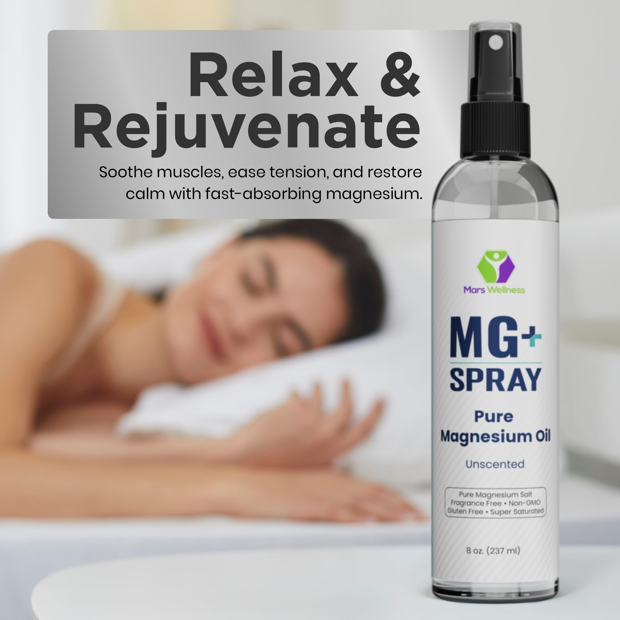 MARS WELLNESS Magnesium Oil Spray 8oz close-up of label