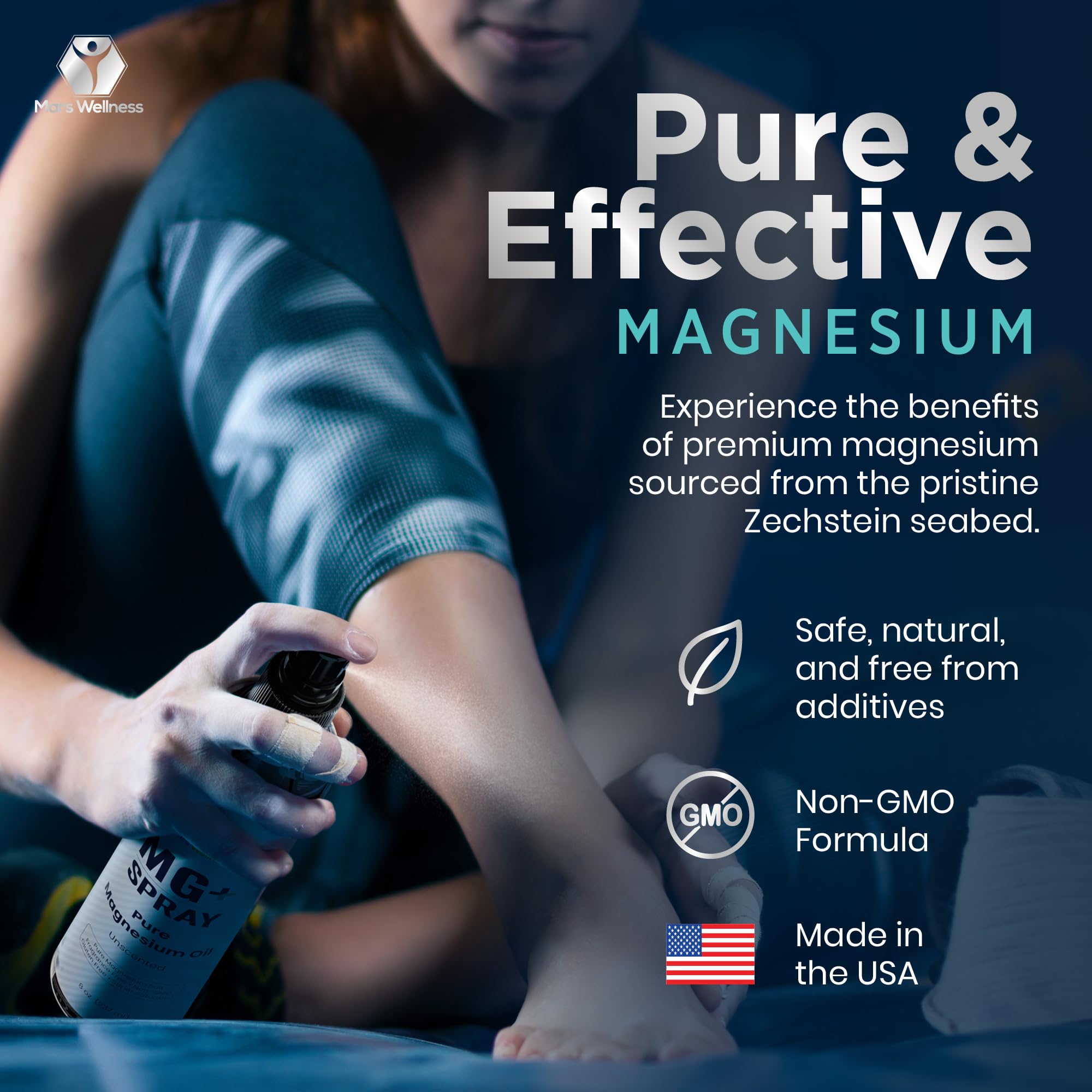 MARS WELLNESS Magnesium Oil Spray 8oz lifestyle scene