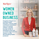 MARYRUTH'S 3-in-1 Probiotics capsule bottle on a kitchen counter