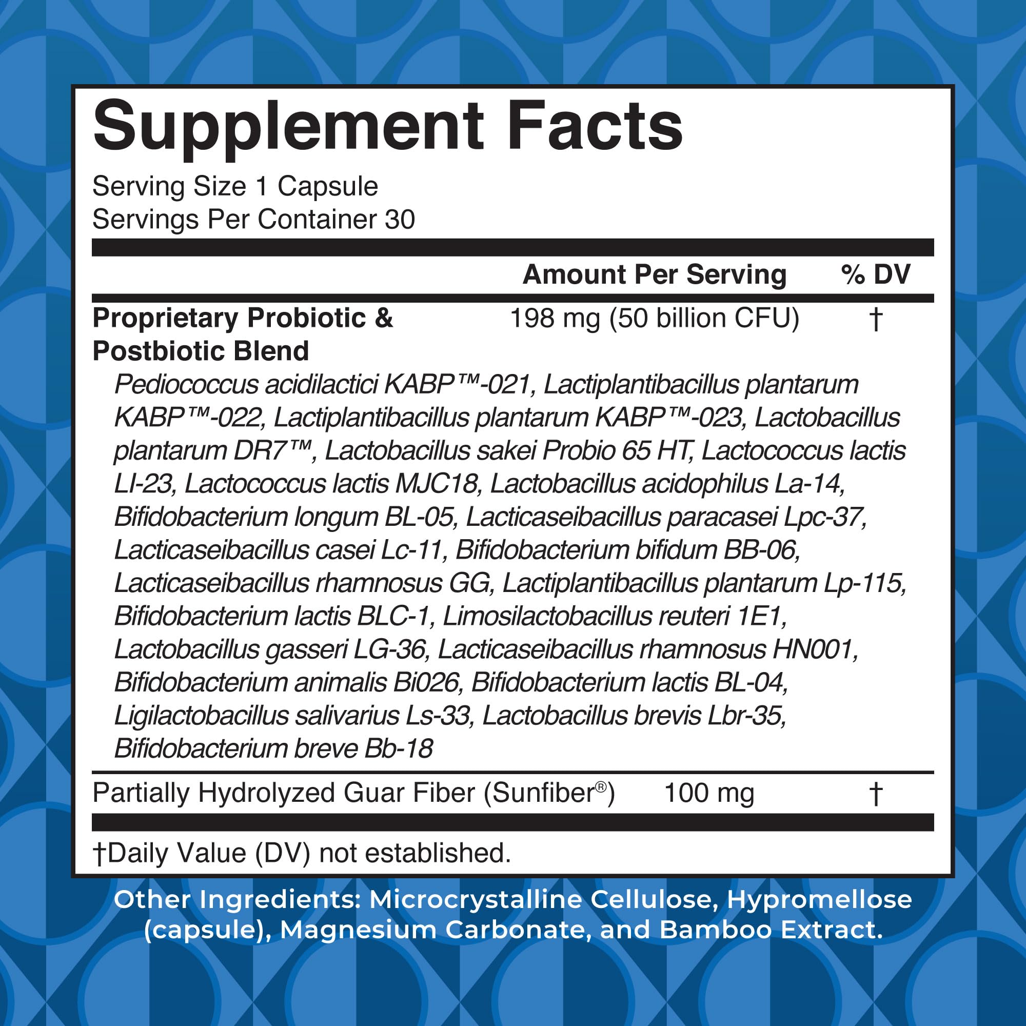 MARYRUTH'S 3-in-1 Probiotics capsule bottle side view