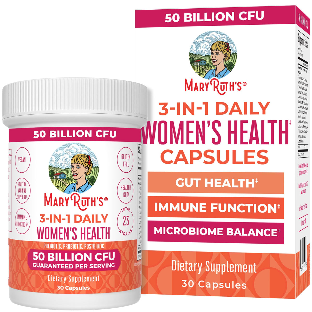MARYRUTH'S 3-in-1 Women's Daily Health Capsules front view