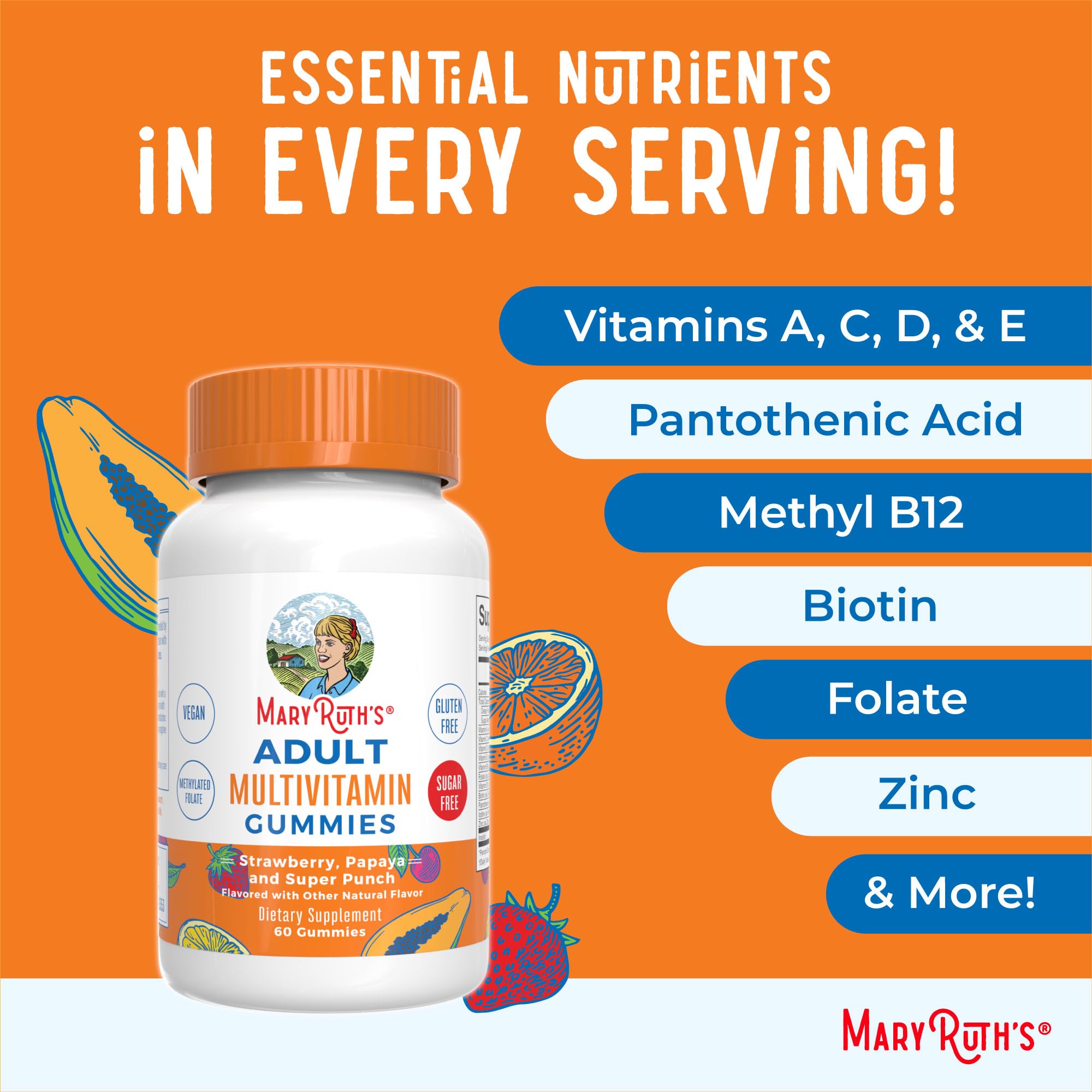 MARYRUTH'S Adult Multivitamin Gummies packaging details