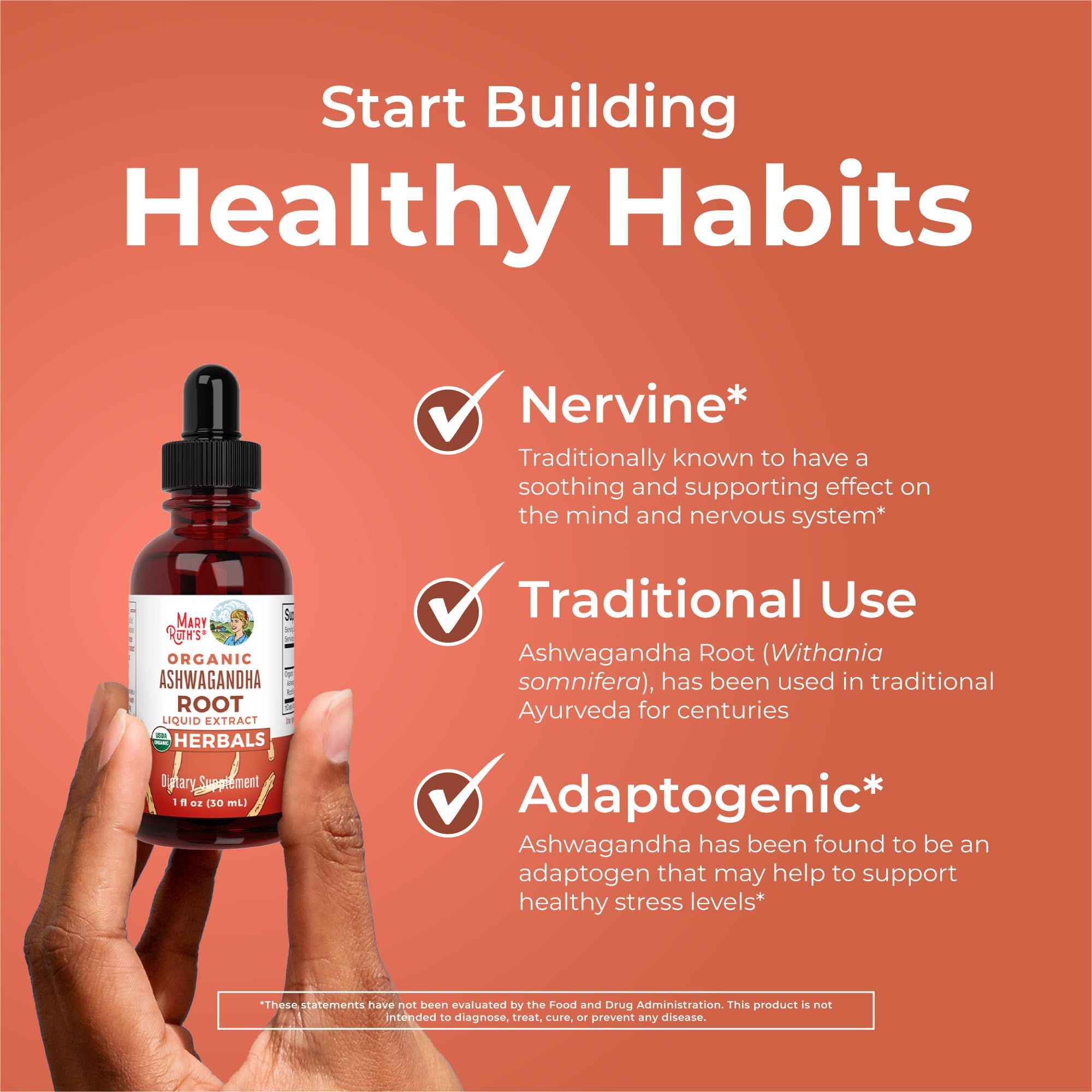 MARYRUTH'S Ashwagandha Root Liquid Drops packaging