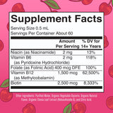 MARYRUTH'S B Complex Liquid Drops 90g back view showing ingredients