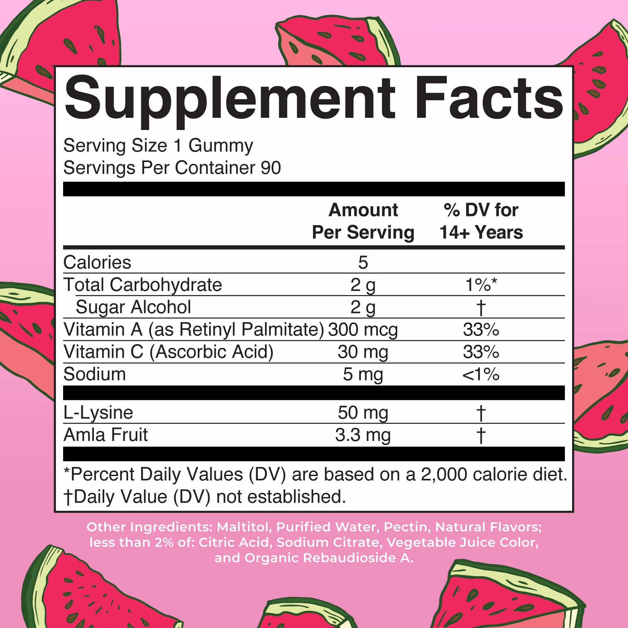 MARYRUTH'S Collagen support Gummies back view with ingredient list
