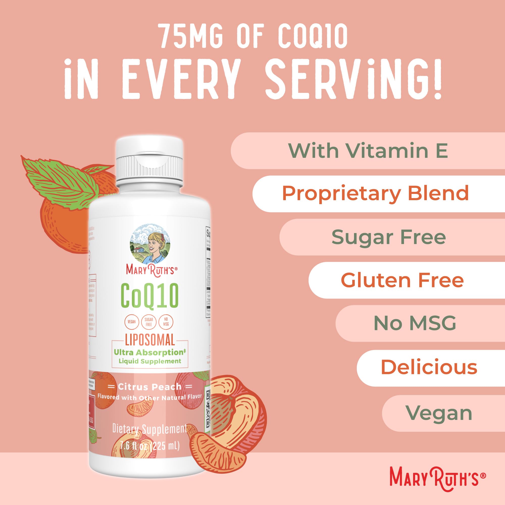 MARYRUTH'S CoQ10 Liquid Liposomal 75mg lifestyle shot