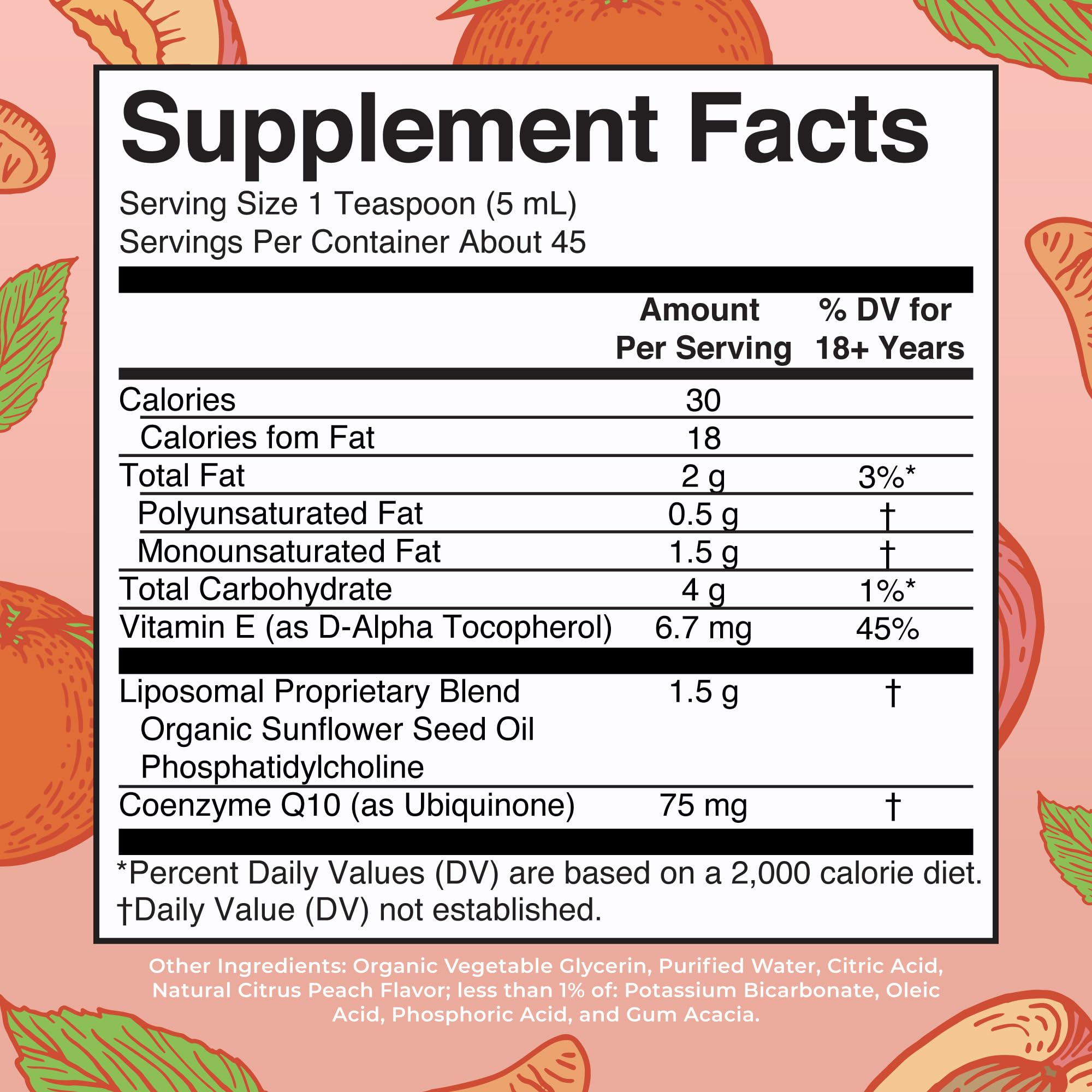 MARYRUTH'S CoQ10 Liquid Liposomal 75mg side view