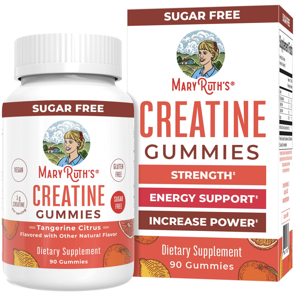 MARYRUTH'S Creatine Monohydrate Gummies front view with packaging