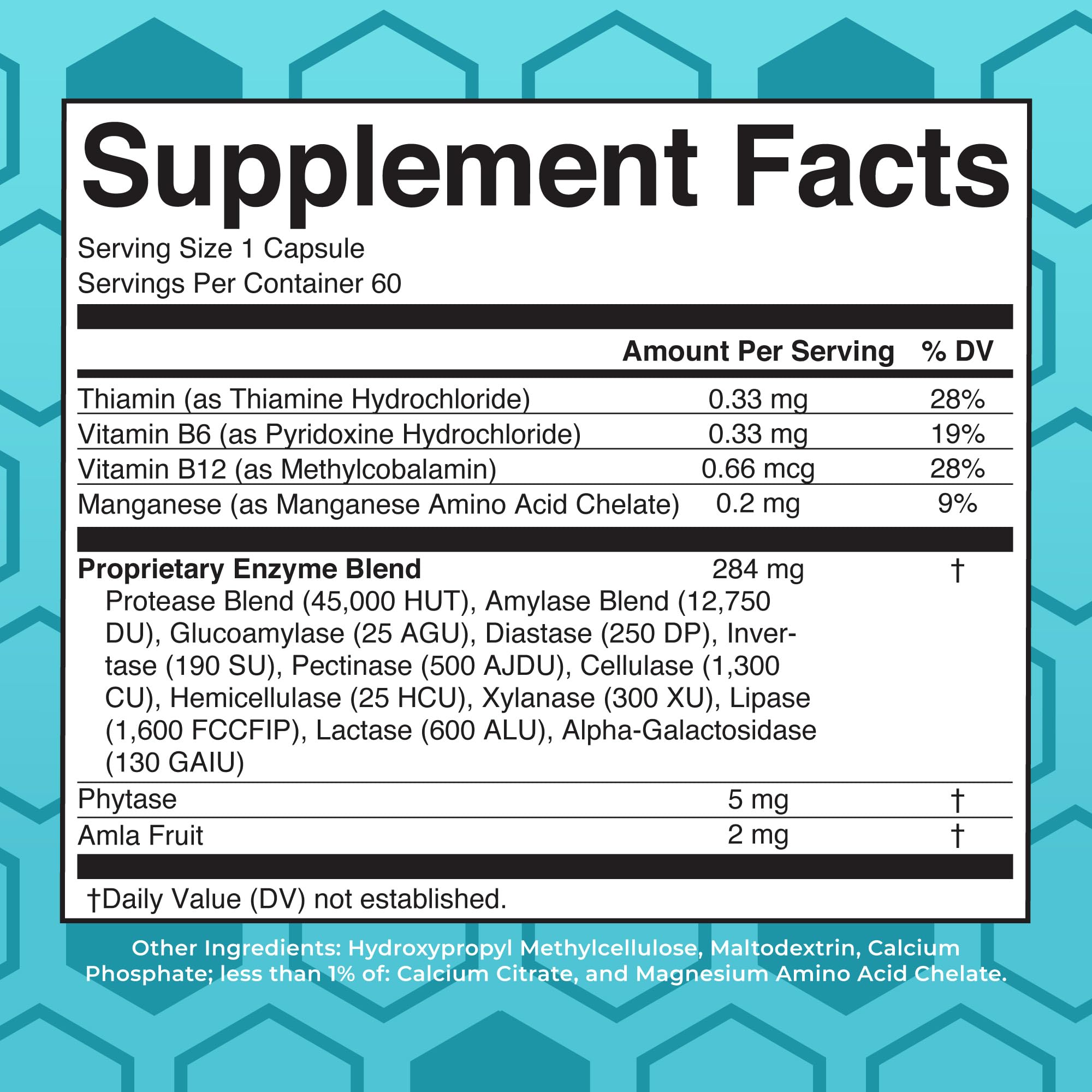 MARYRUTH'S daily Food Enzymes bottle side view