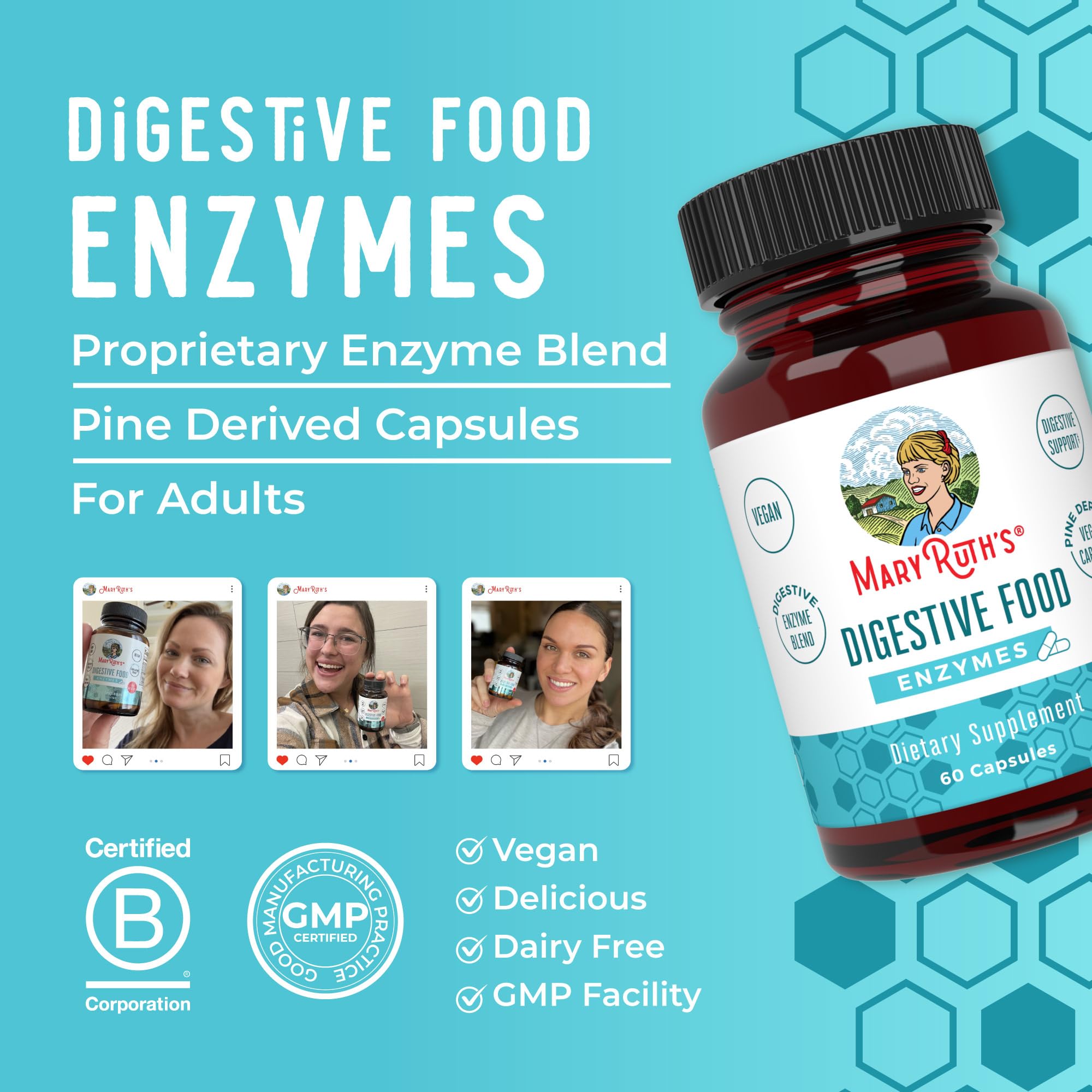 MARYRUTH'S daily Food Enzymes packaging detail