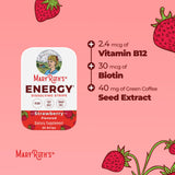 MARYRUTH'S Energy Dissolving Strips B-Complex with fresh strawberries