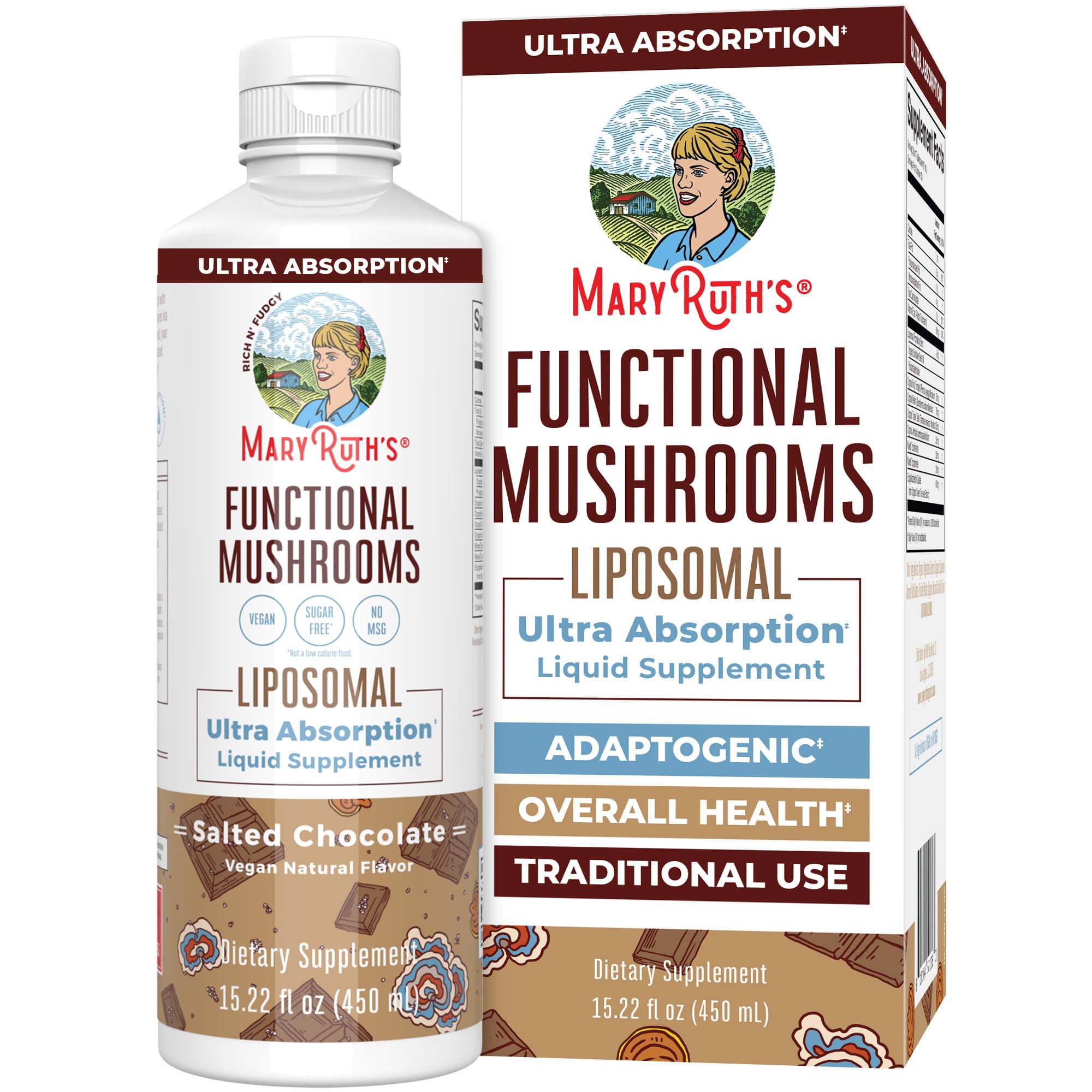 MARYRUTH'S Function Mushrooms Liposomal 510g bottle front view