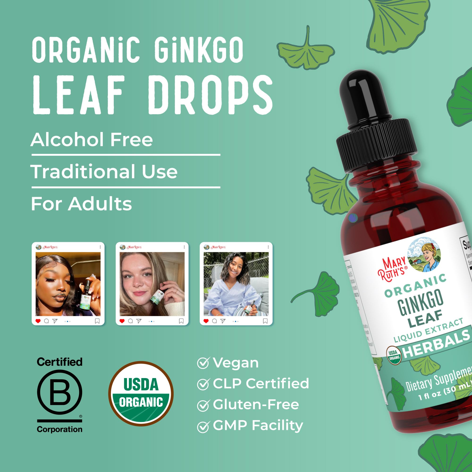 MARYRUTH'S Ginkgo Biloba Herbal Supplement lifestyle scene