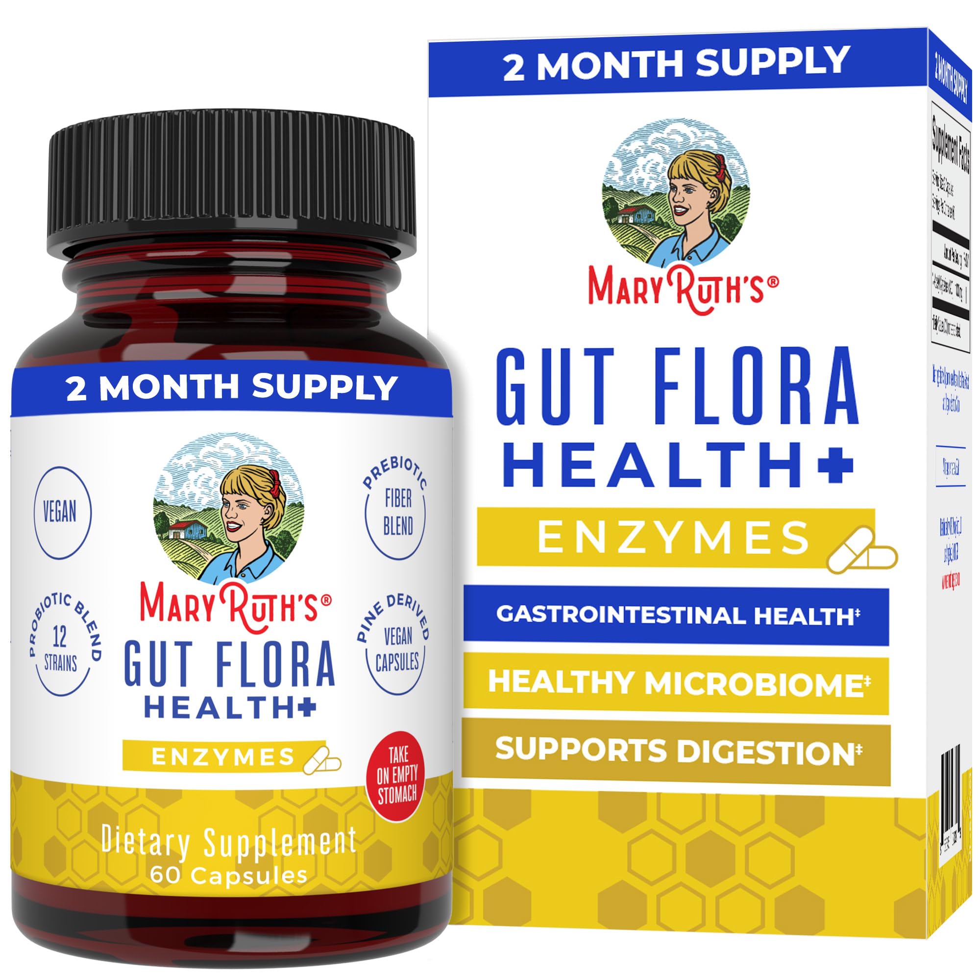 MARYRUTH'S Gut Flora Enzymes Multi-Enzyme Capsules front view