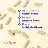 MARYRUTH'S Gut Flora Enzymes Multi-Enzyme Capsules with measuring spoon