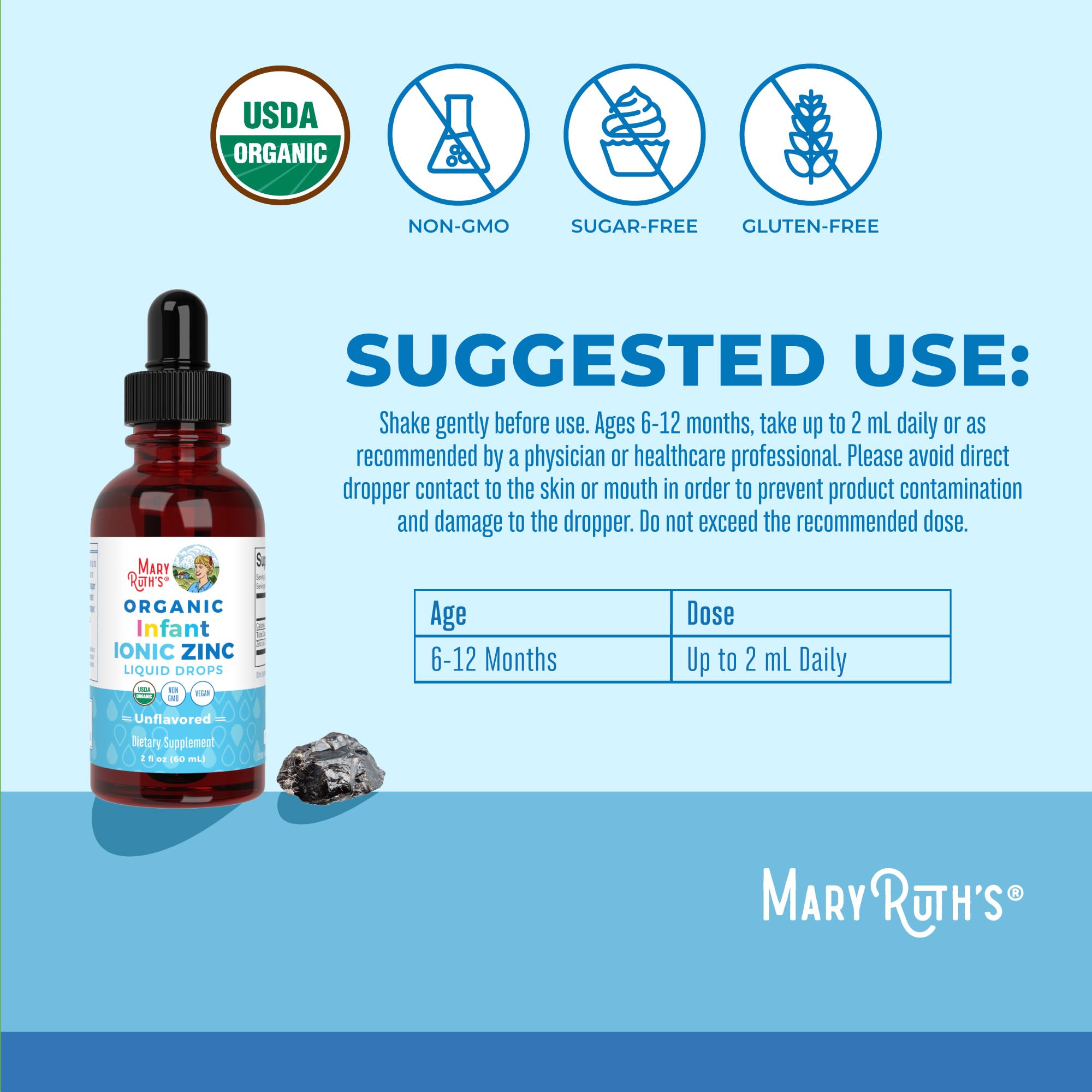 MARYRUTH'S Infant Liquid Ionic Zinc 57g side view