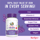 MARYRUTH'S Iron Gummies ingredients list on packaging