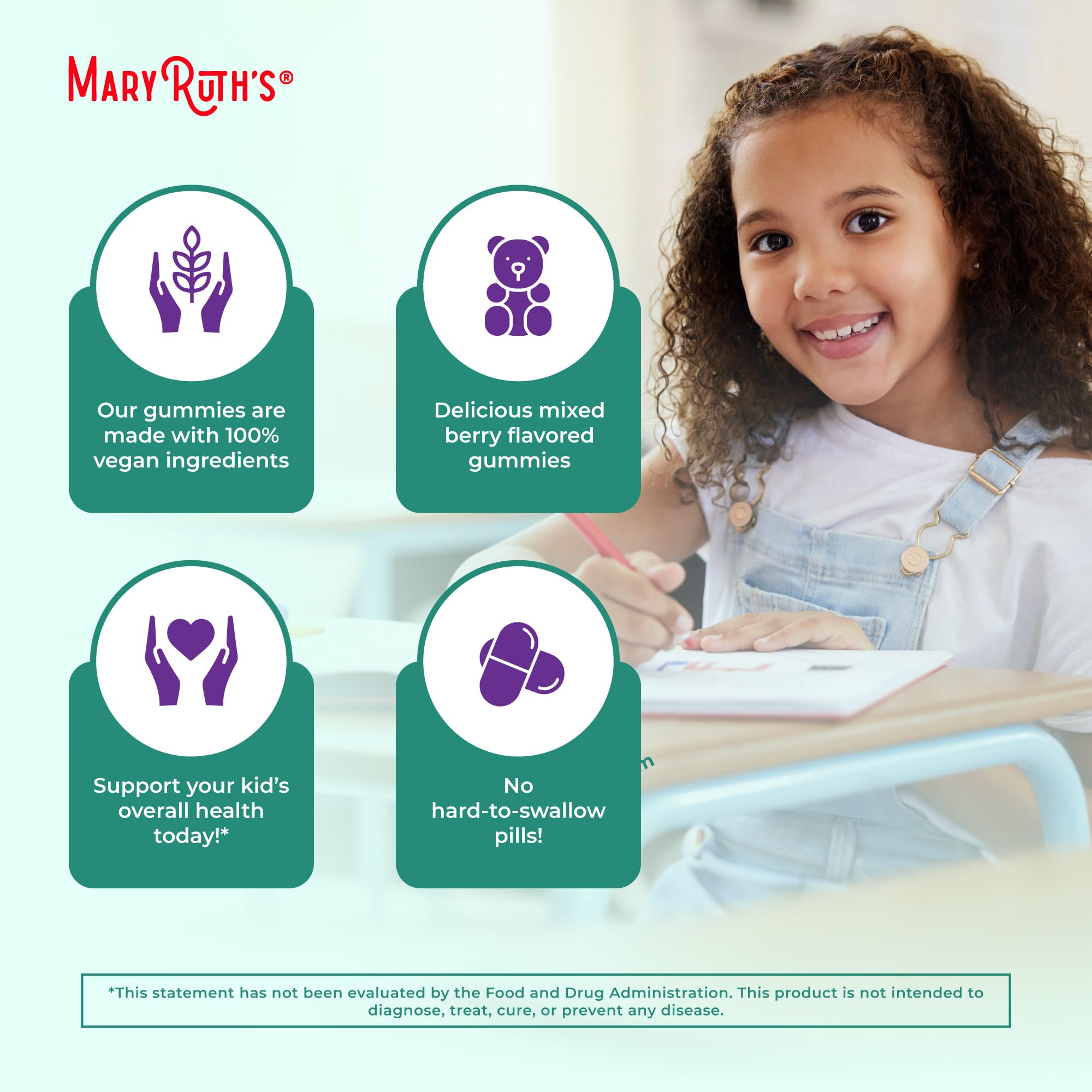 MARYRUTH'S Kids daily wellness Gummies showing gummy texture