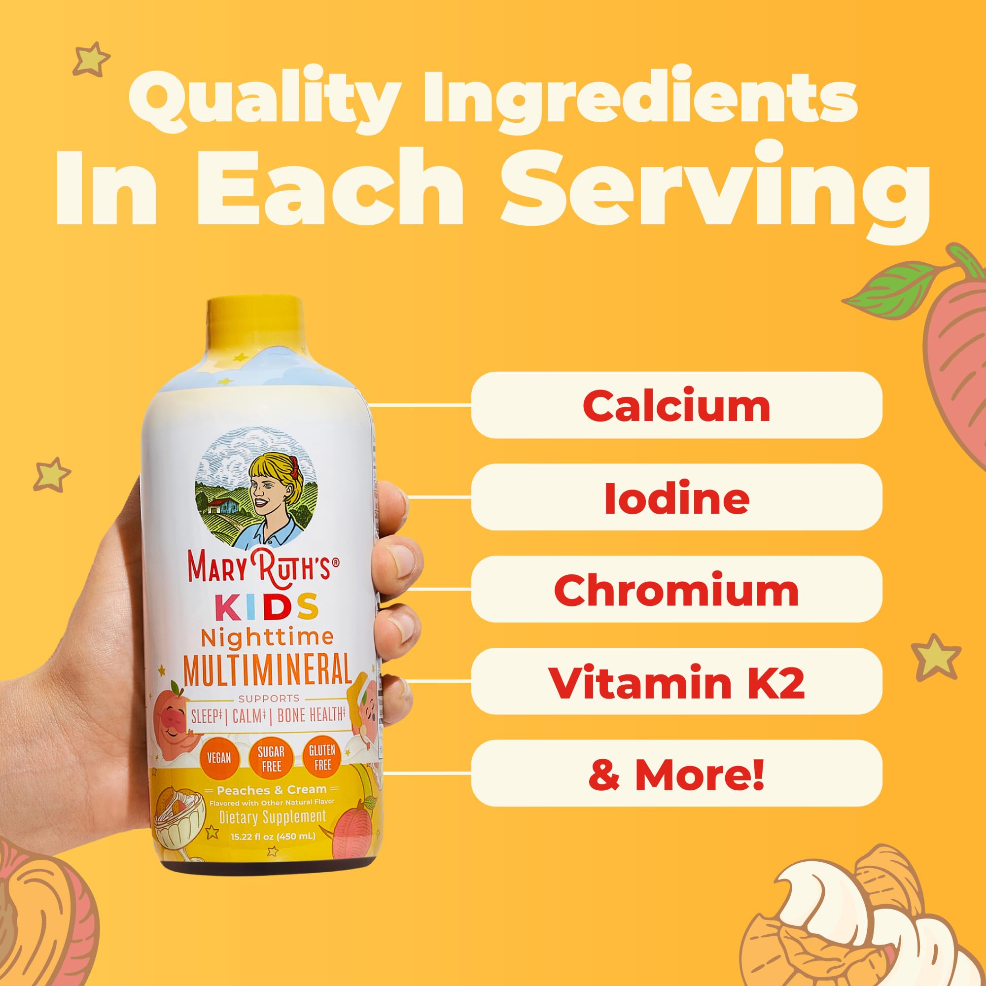 MARYRUTH'S Kids Nighttime Multimineral with a measuring spoon
