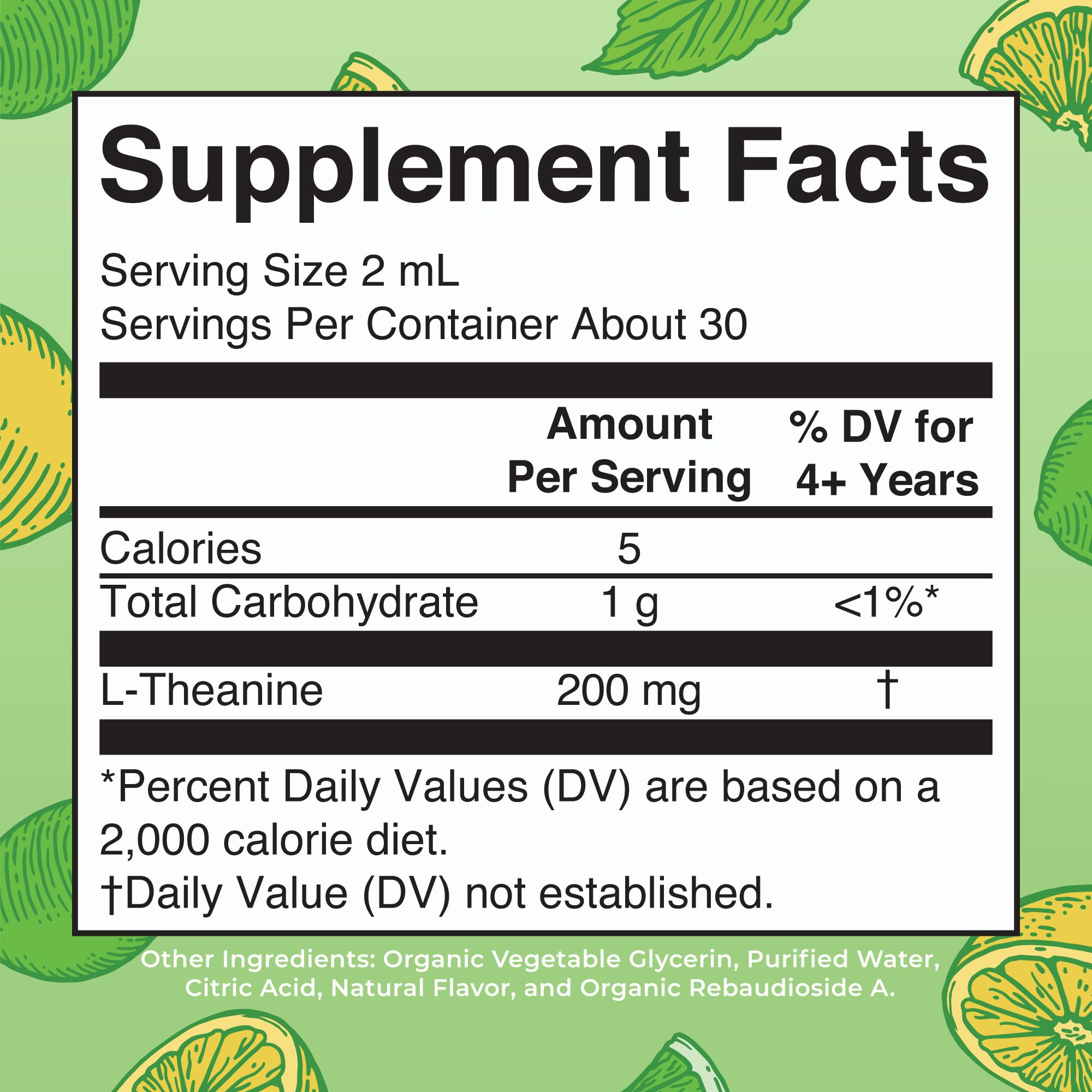 MARYRUTH'S L-Theanine Liquid Drops bottle with dosage instructions