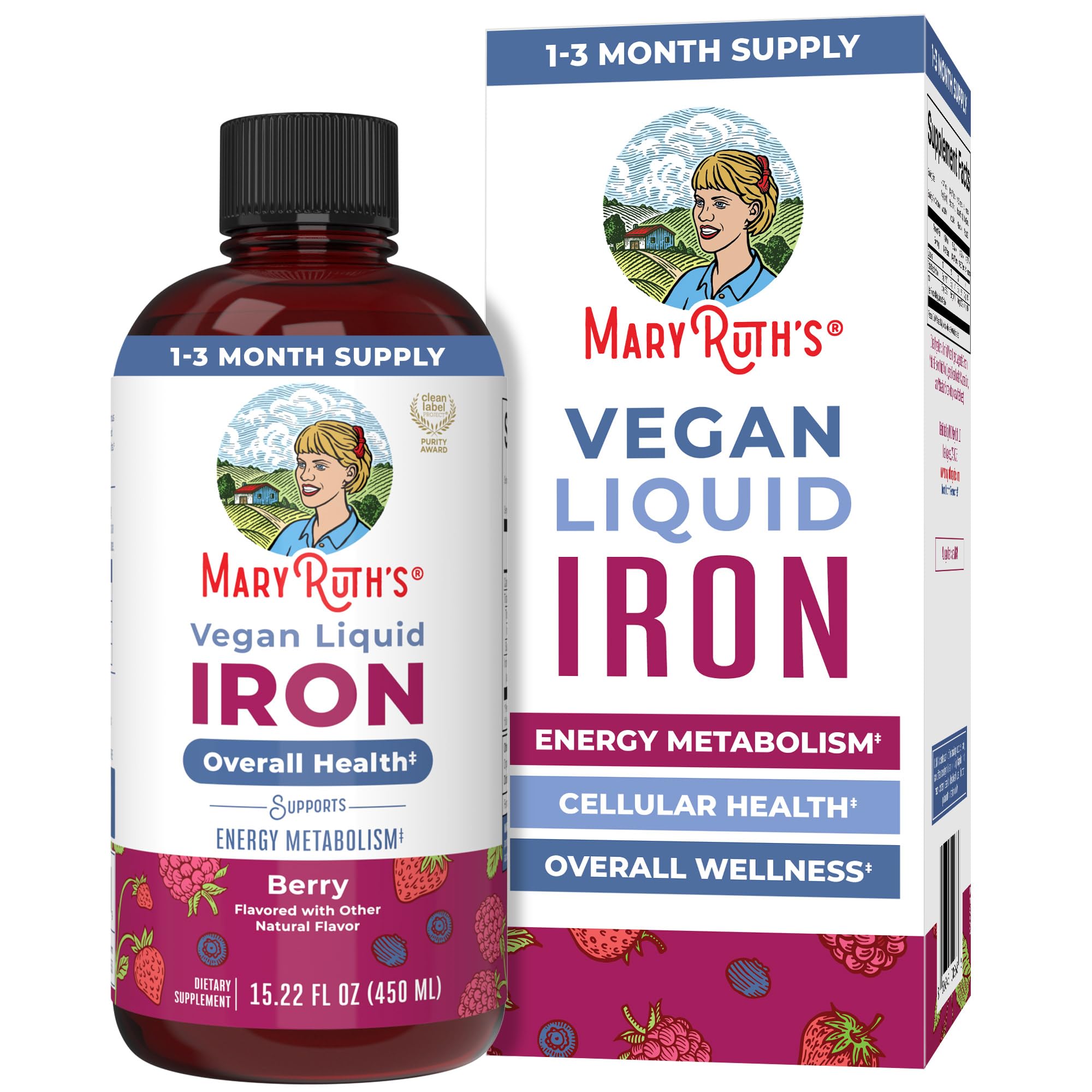 MARYRUTH'S Liquid Iron Supplement 490g front view
