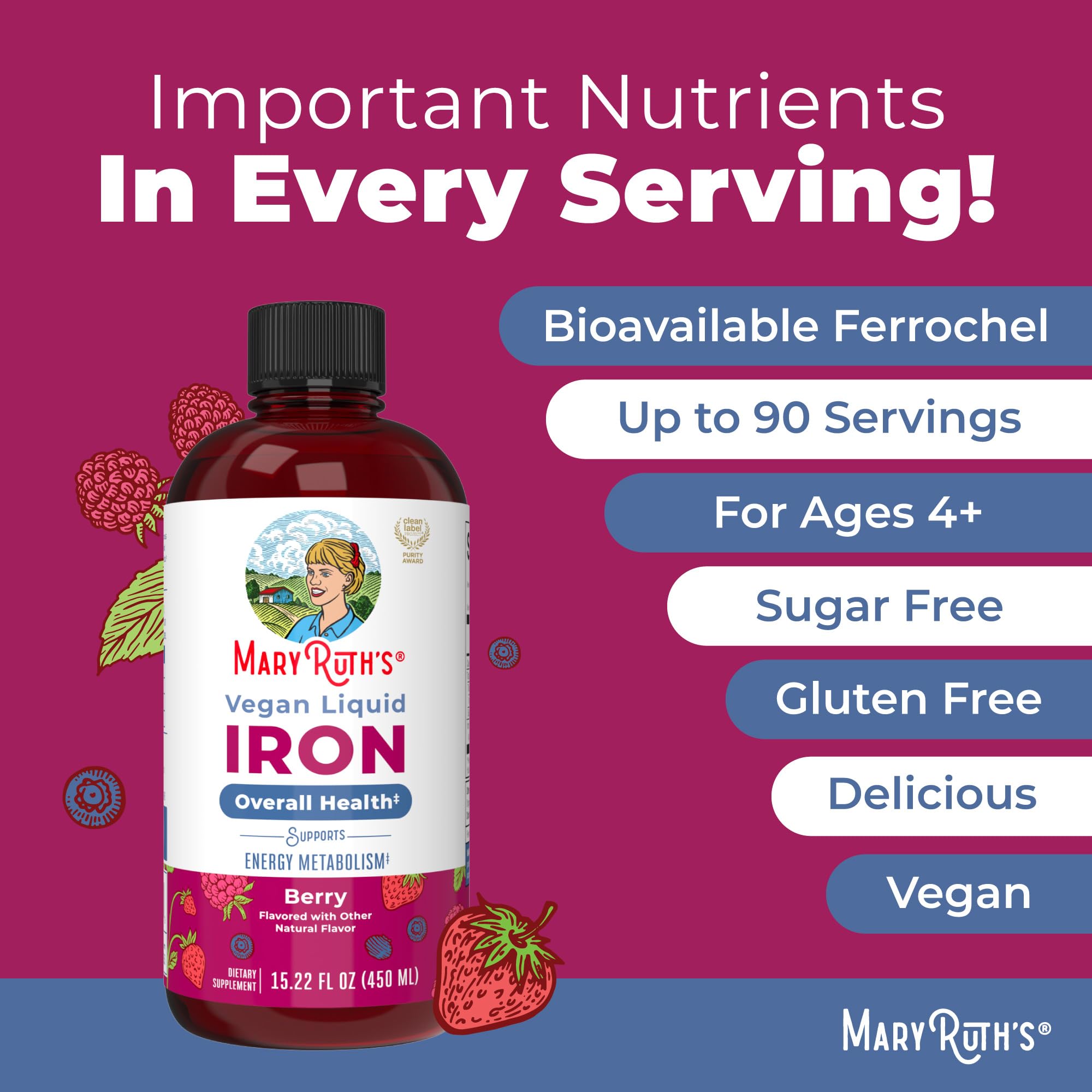MARYRUTH'S Liquid Iron Supplement 490g lifestyle scene