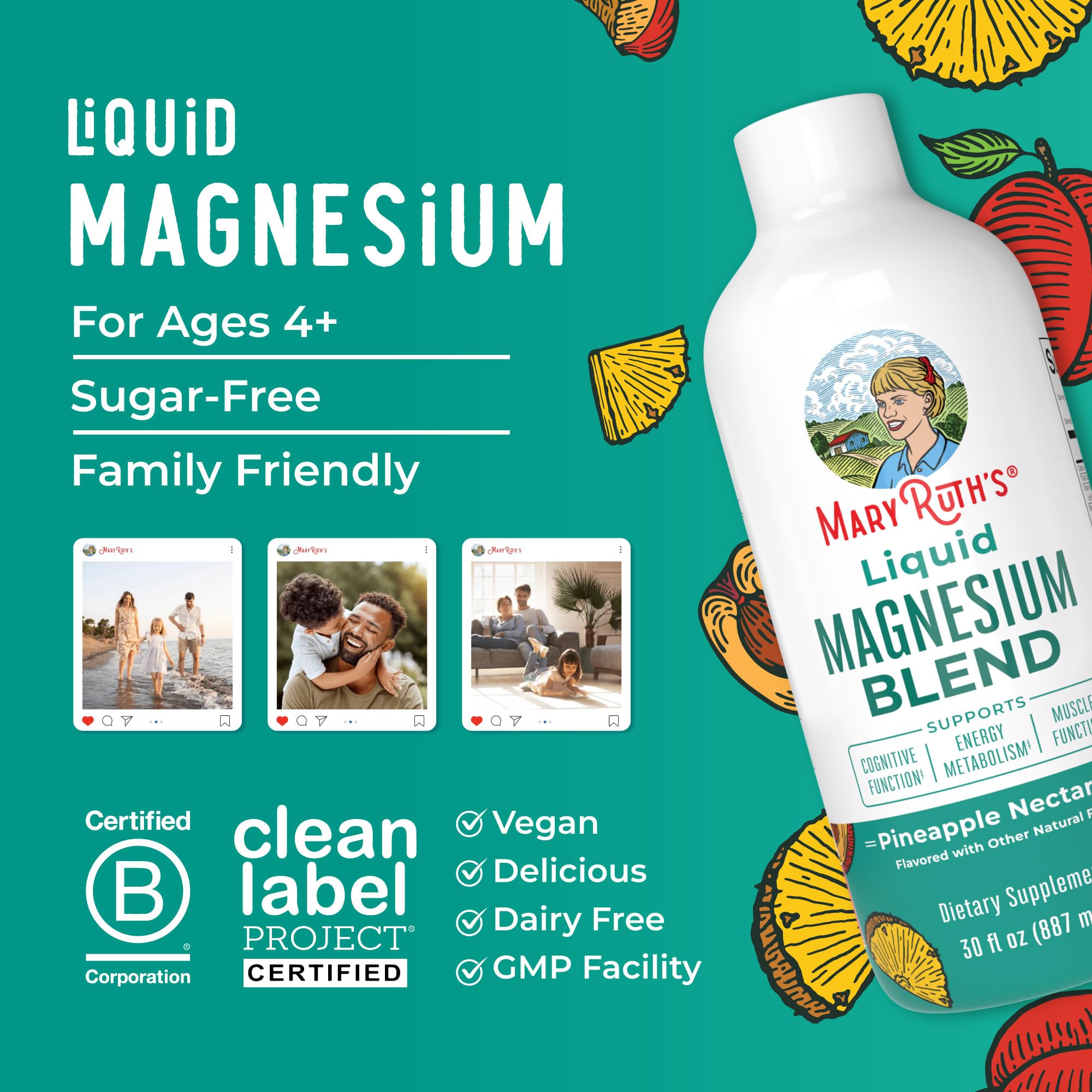 MARYRUTH'S Liquid Magnesium Complex 1089g lifestyle scene