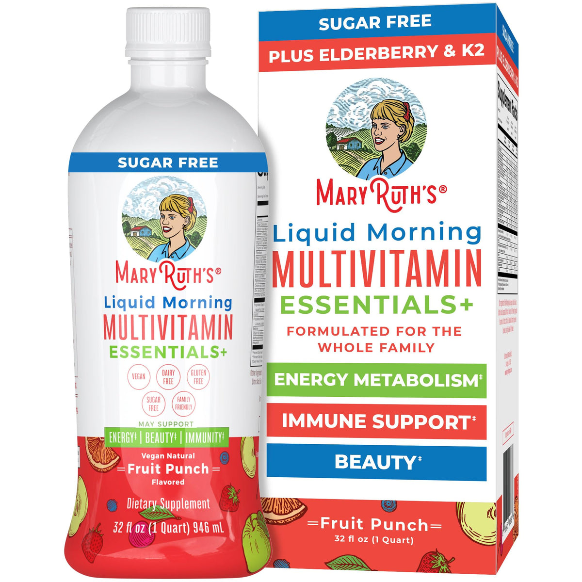 MARYRUTH'S Liquid Morning Multivitamin Essentials+ bottle front view