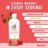 MARYRUTH'S Liquid Morning Multivitamin Essentials+ bottle with fruits
